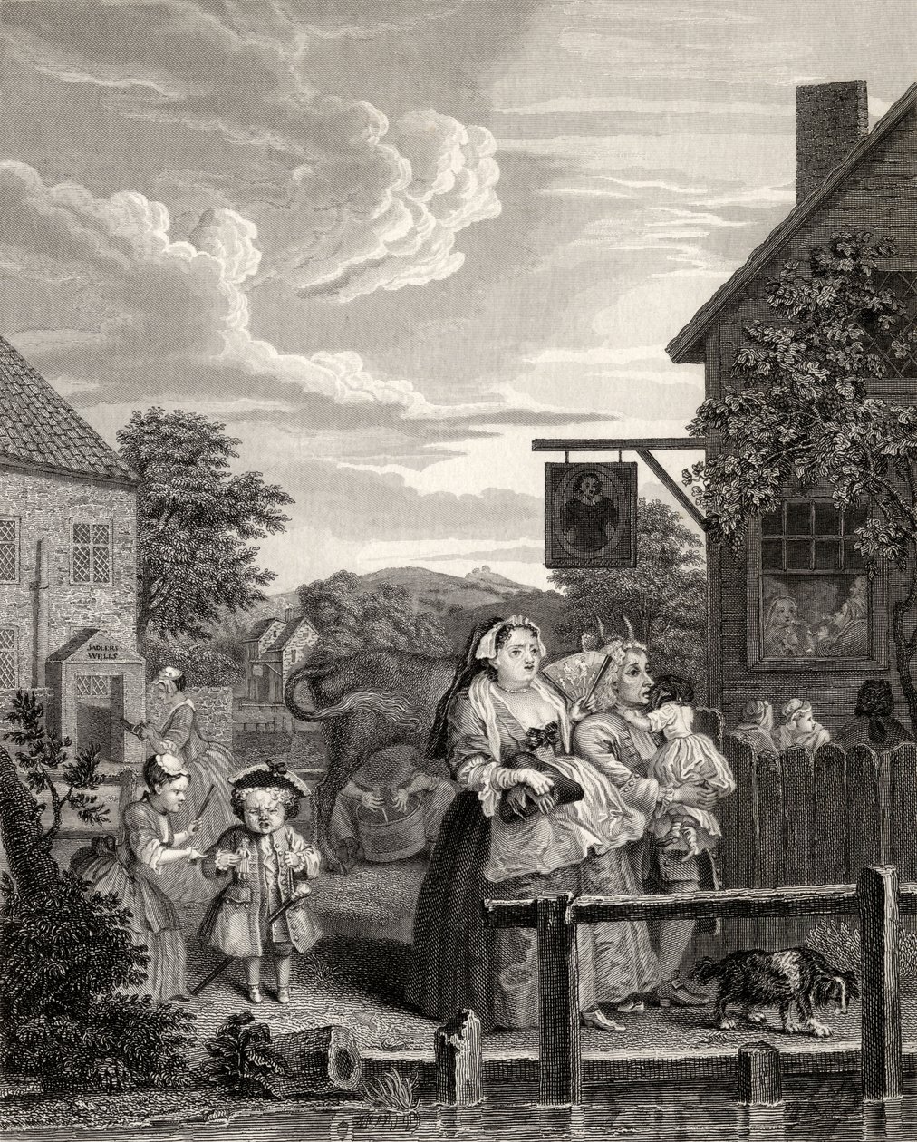 Times of the Day: Evening, William Hogarth műveiből, 1833-ban alkotó: William Hogarth