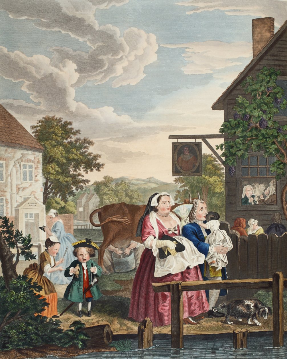 A napszakok: Hogarth Restored: The Whole Works of the Celebrated William Hogarth, re-engraved by Thomas Cook", pub. 1812 (kézzel színezett metszet) alkotó: William Hogarth