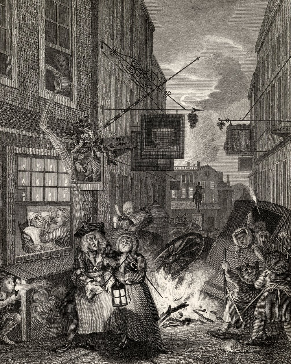 Times of the Day: Night, a William Hogarth műveiből, 1833-ban alkotó: William Hogarth