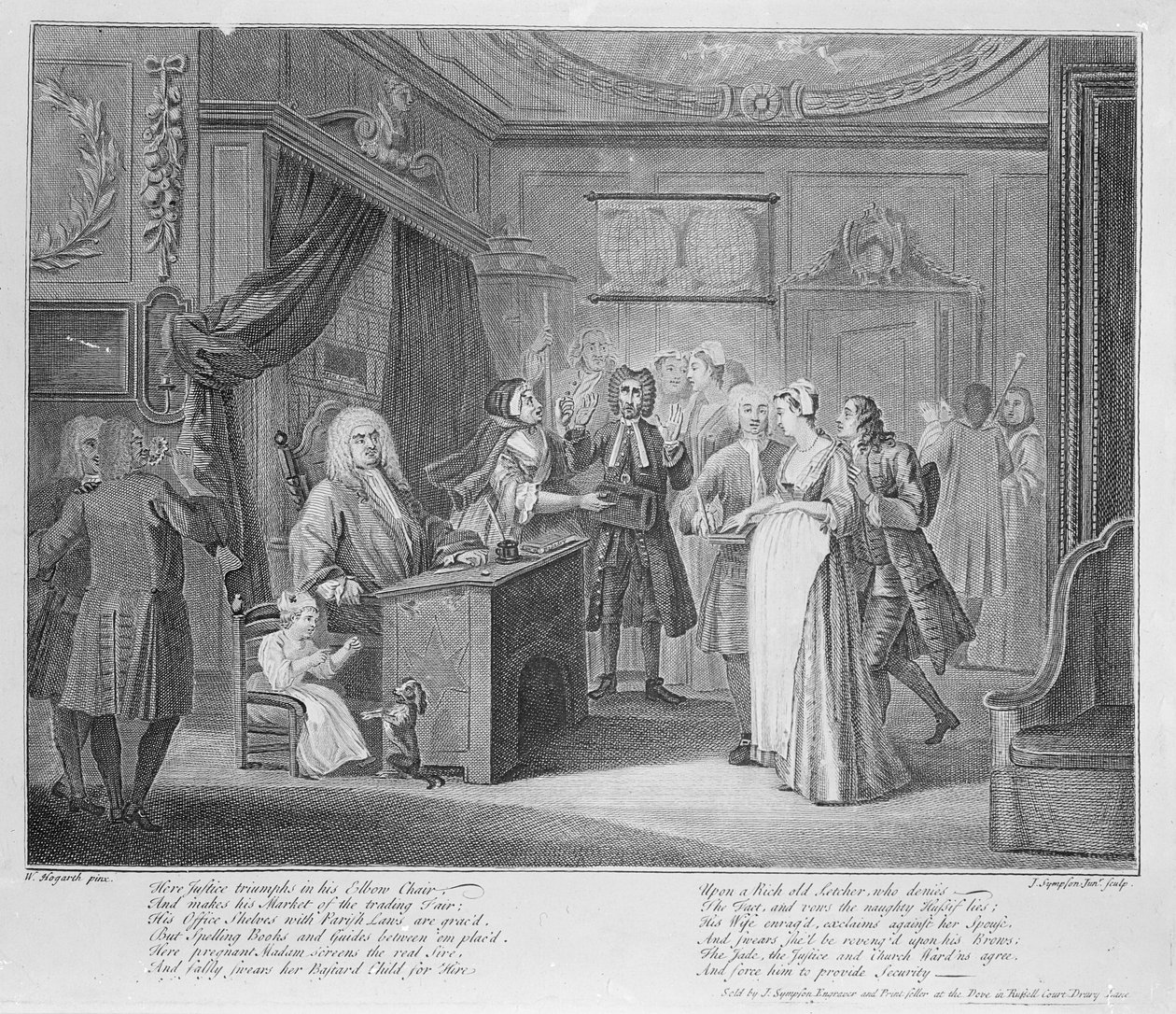 Nő, aki gyermeket esküdött egy sírpolgárra, 1735 körül alkotó: William Hogarth