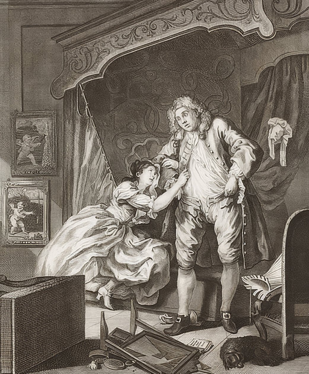 Kétrészes epizód: Előtte és Utána. 2. lap: Utána / Utána. 1736 alkotó: William Hogarth