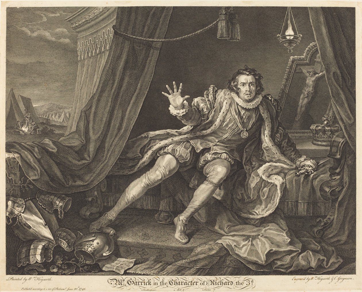 Garrick Richard szerepében III alkotó: William Hogarth and Charles Grignion