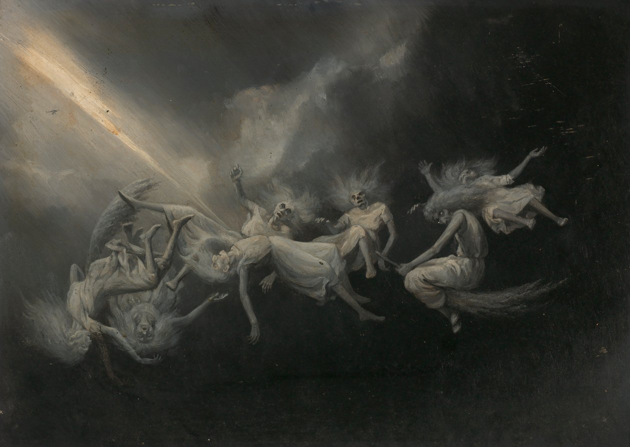 Villám csapott egy boszorkányrajot, 19. század közepe, vége. alkotó: William Holbrook Beard
