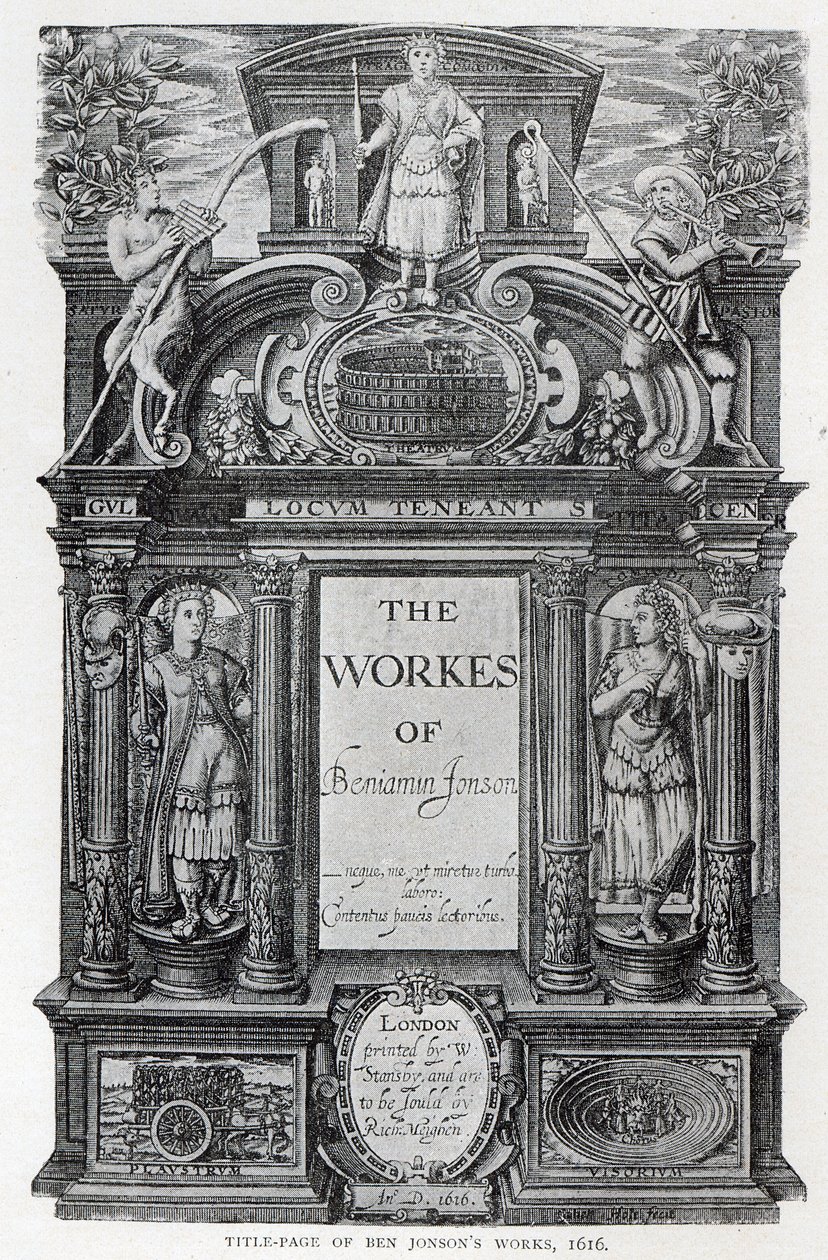 Címlap a „Benjamin Jonson műveihez”, 1616 alkotó: William Hole
