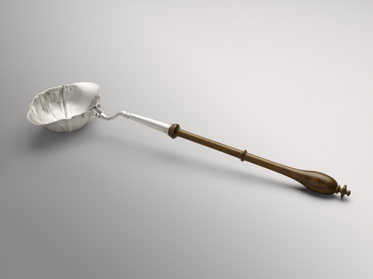 Punch vagy Toddy Ladle, c. 1754-1785 (ezüst és azonosítatlan fa) alkotó: William Hollingshead