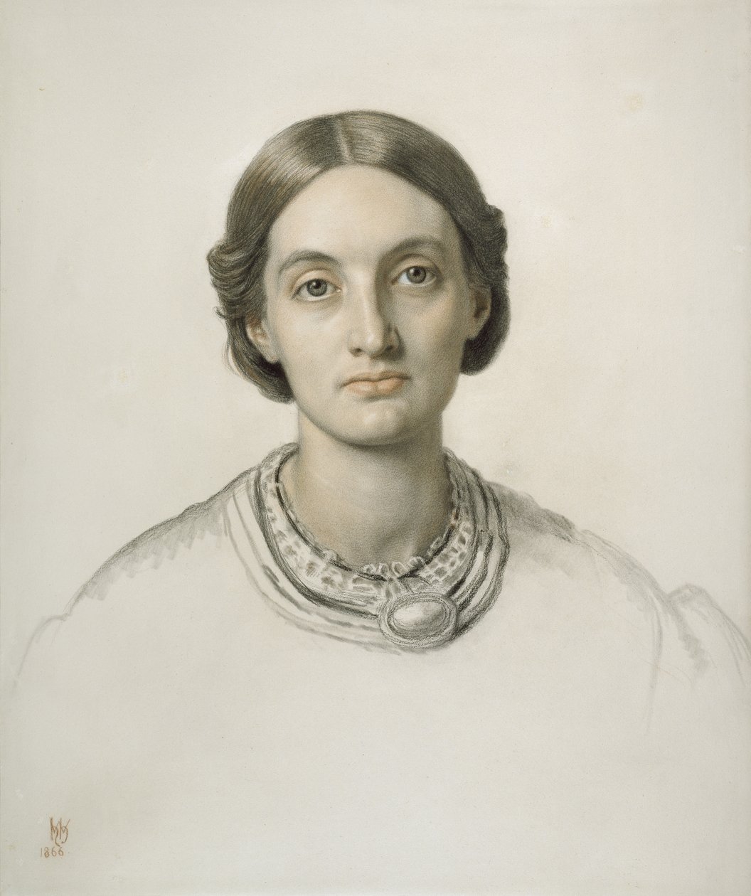 Fanny Holman Hunt (vörös és fekete kréta) alkotó: William Holman Hunt