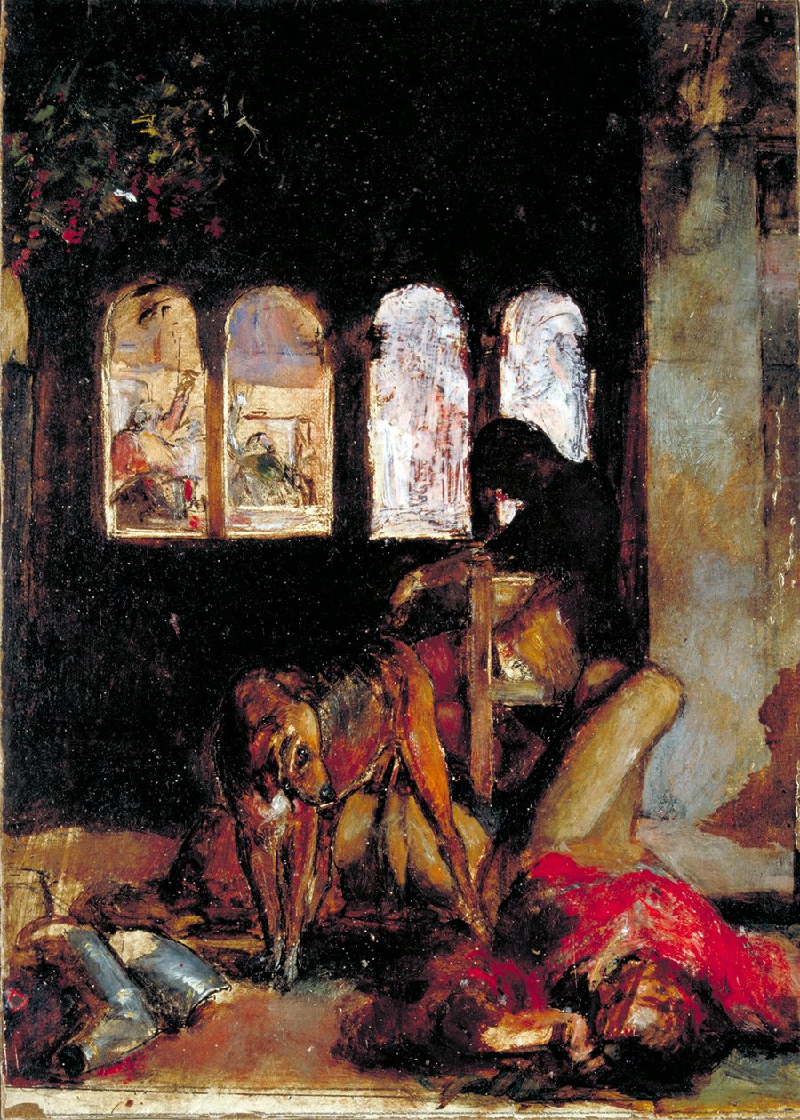 Vázlat a „Szent Ágnes estéje” című filmhez, 1847 alkotó: William Holman Hunt