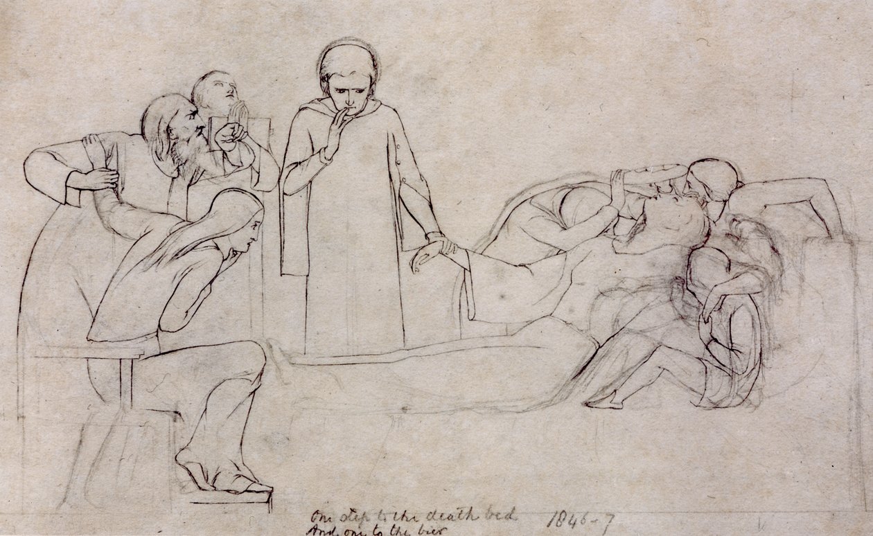 Tanulmányok a Doktor, Gyászolók és Minerva alakjaihoz, 1846 alkotó: William Holman Hunt