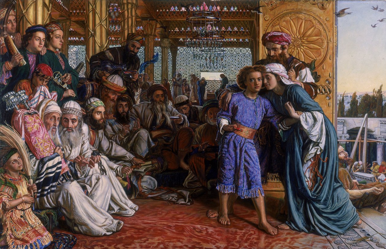 A Megváltó megtalálása a templomban alkotó: William Holman Hunt