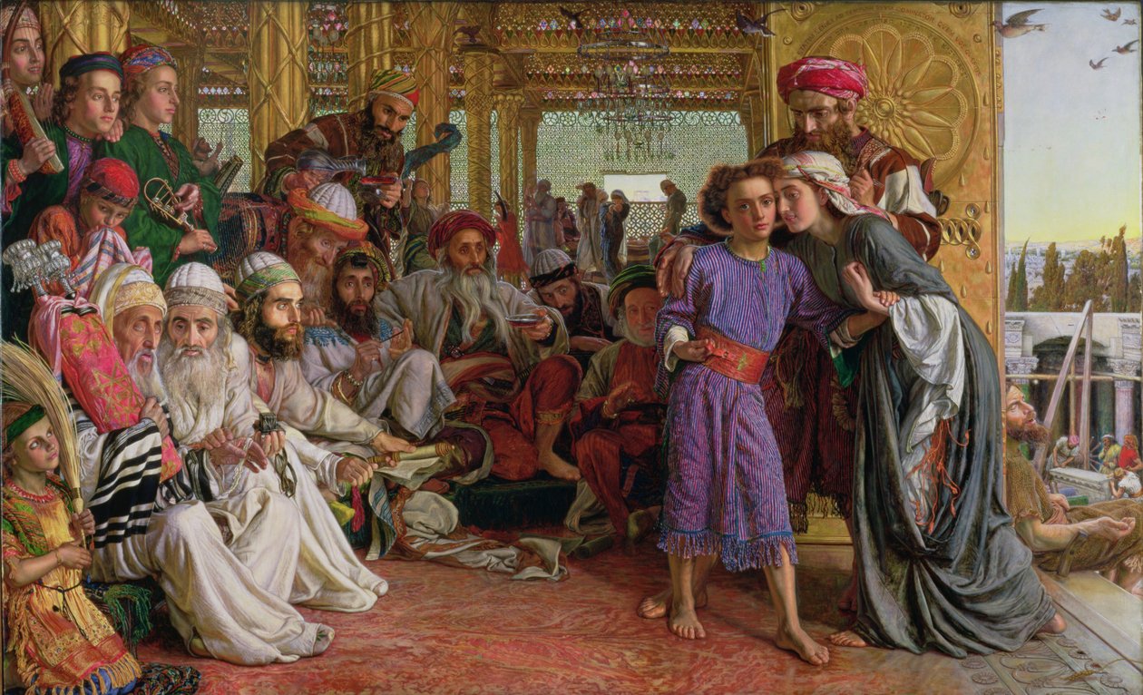 A Megváltó megtalálása a templomban alkotó: William Holman Hunt