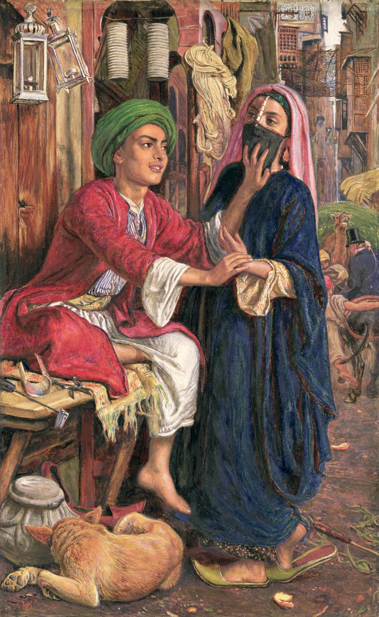 A lámpáskészítő udvarlása, 1854-60 körül (olaj, tábla) alkotó: William Holman Hunt