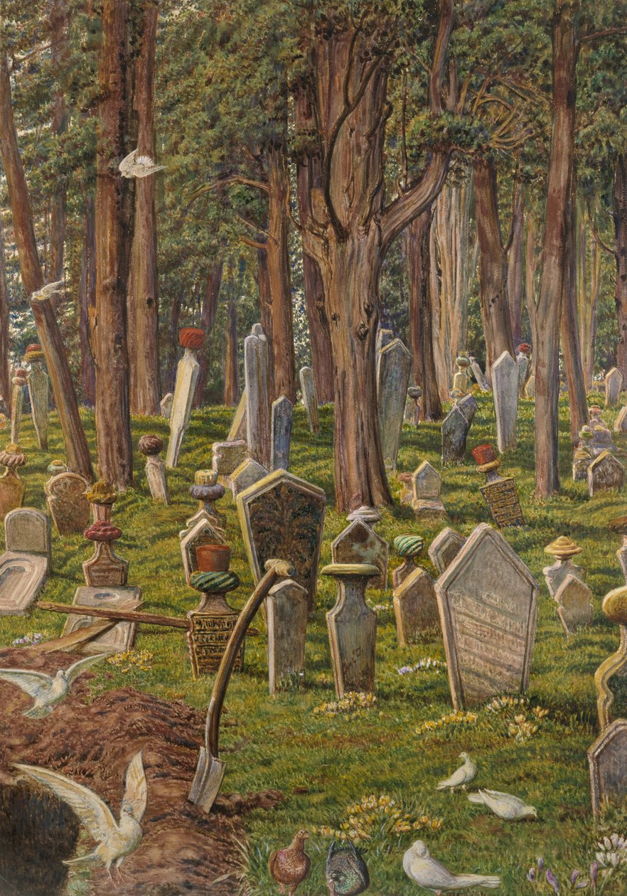 Az alvó város: Pera temetője, Konstantinápoly, 1856 - 1888 (akvarell papíron) alkotó: William Holman Hunt