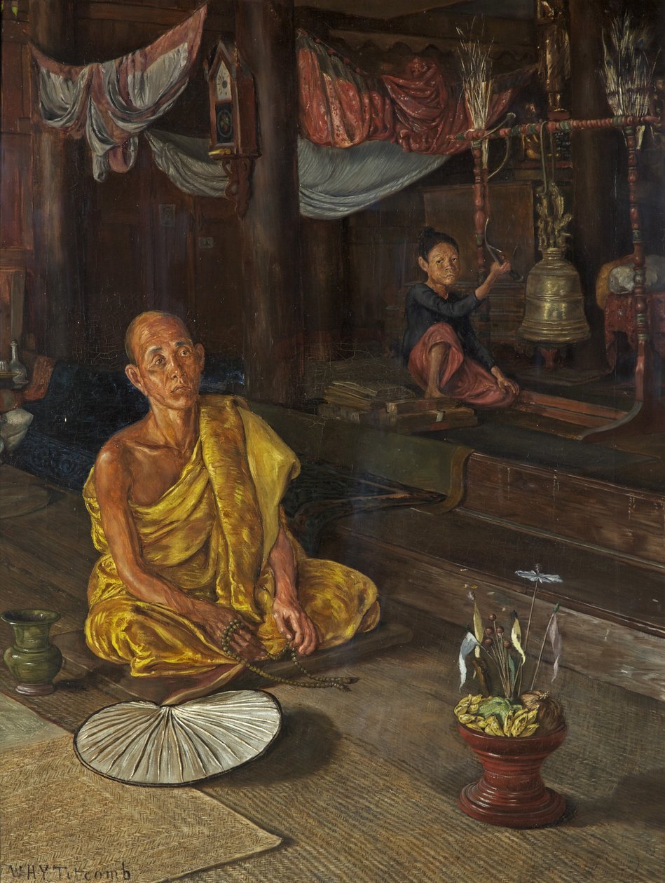 Egy burmai pap – Felhívás az imára (olaj, vászon) alkotó: William Holt Yates Titcomb