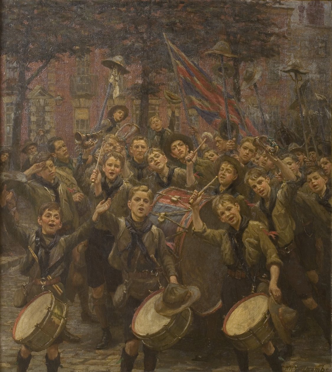 A főcserkész szurkolása, a hozomány tér, Hotwells alkotó: William Holt Yates Titcomb