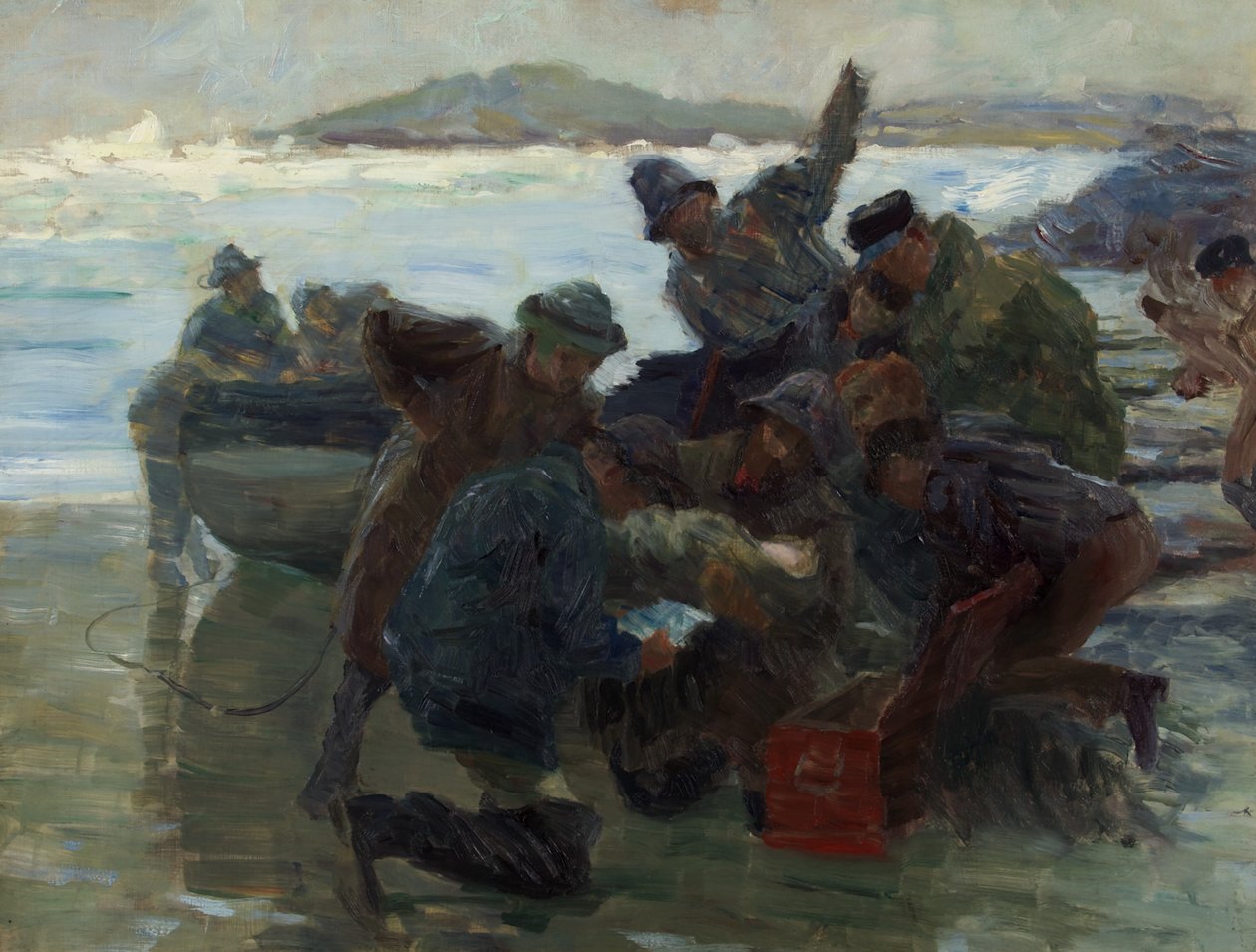 Vázlat: Cast Up by the Sea, 1895 körül (olaj, vászon) alkotó: William Holt Yates Titcomb