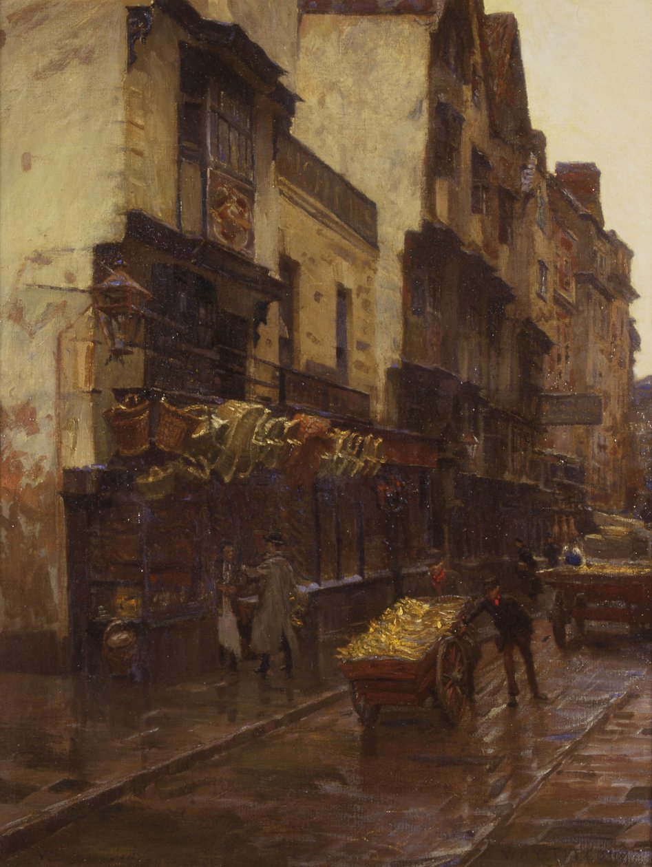 The Cradle of the Wills Tobacco Firm, Mary-le-Port Street, Bristol, 1902 körül (olaj, vászon) alkotó: William Holt Yates Titcomb