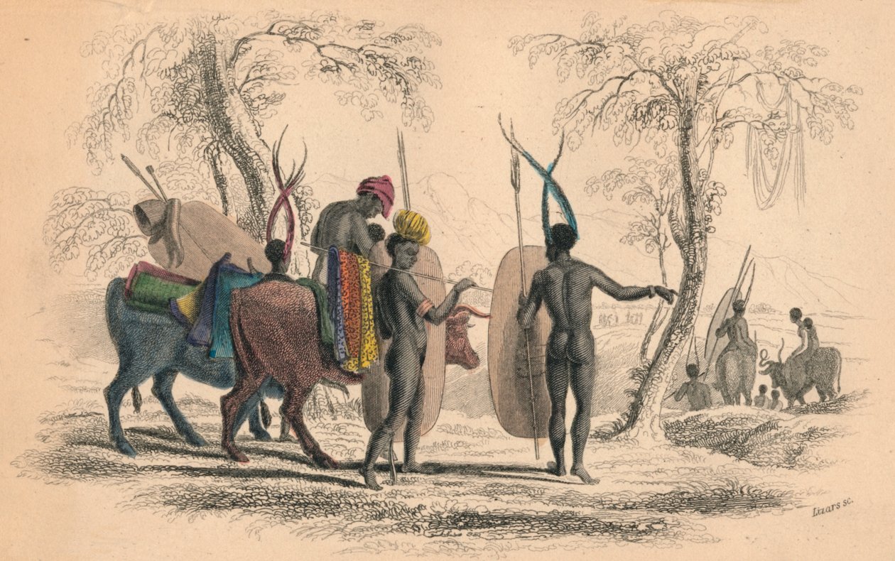 Caffrarian Family Travelling, 1830-as évek. alkotó: William Home Lizars