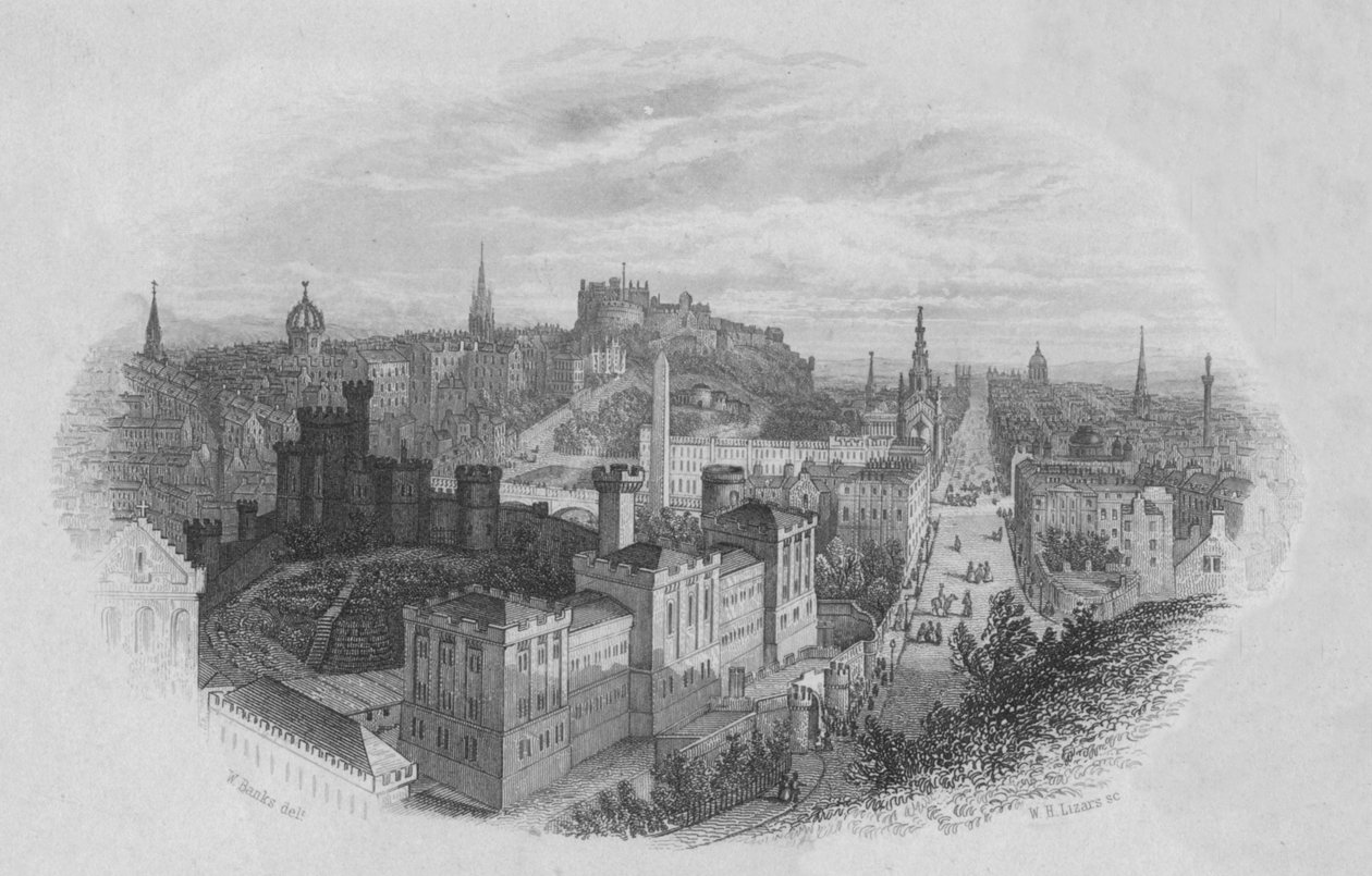 Edinburgh A Calton Hilltől, 19. század eleje-közepe. alkotó: William Home Lizars