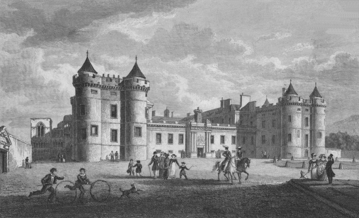 Holyrood palota, 1831. alkotó: William Home Lizars