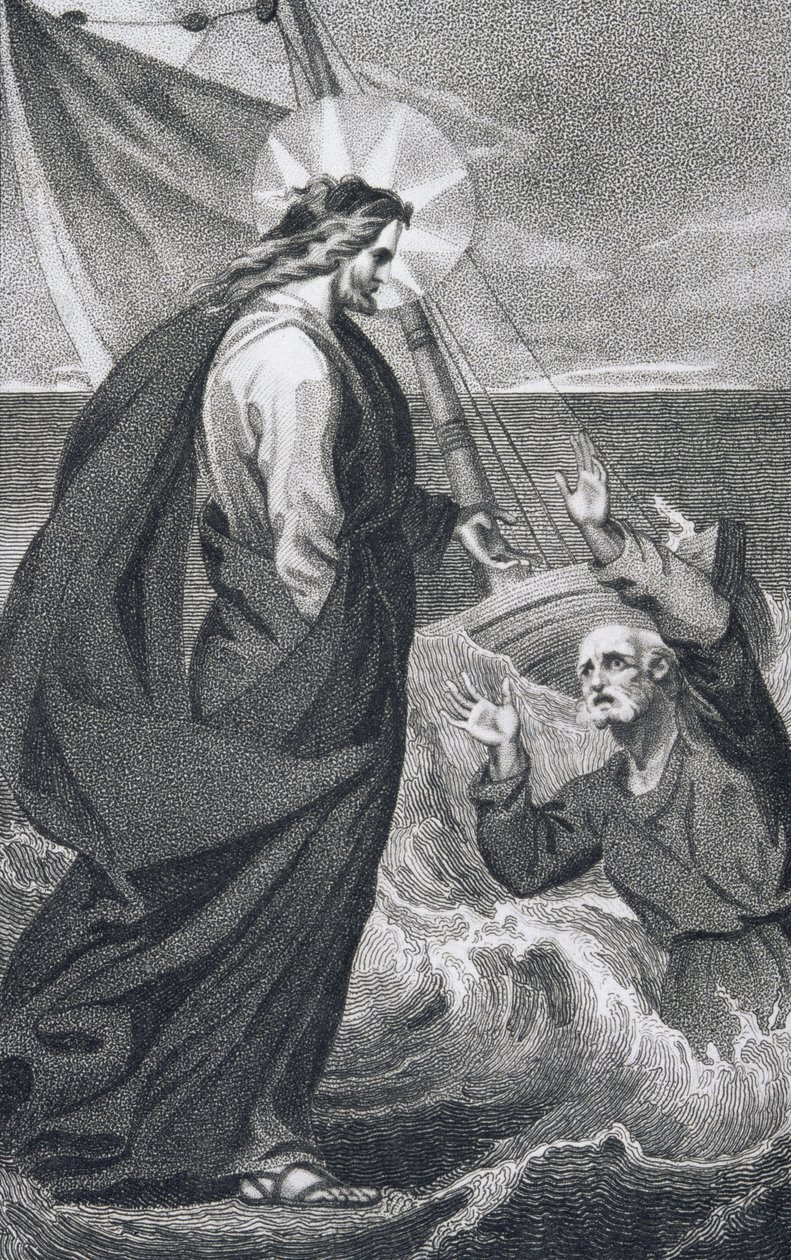 Krisztus szemrehányása Péternek, „Boldog Urunk és Üdvözítőnk, Jézus Krisztus története és élete”, J. Milner tiszteletes, kiadó: B. Crosby, 1808 alkotó: William Hopwood