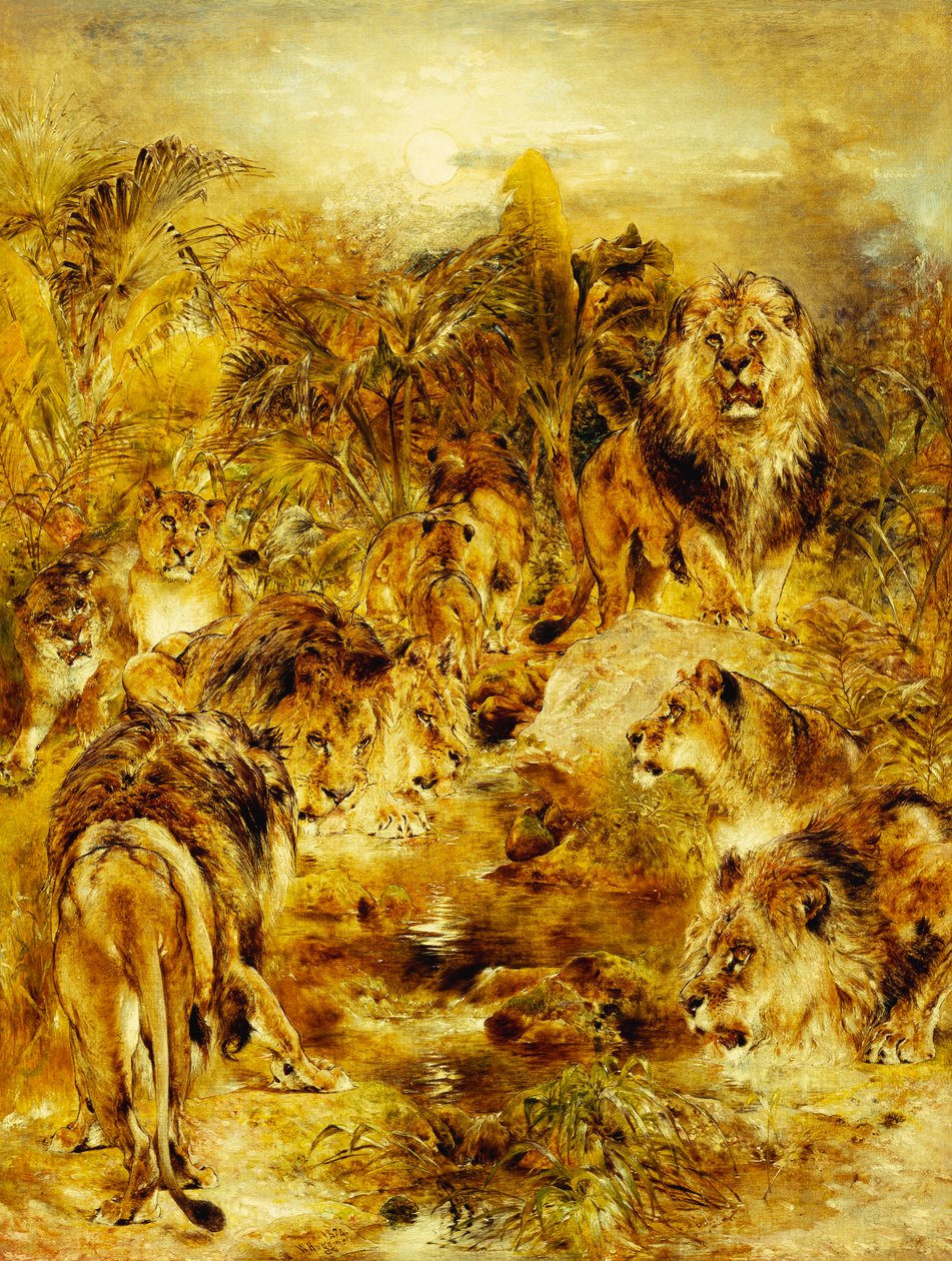 Az ivóhely, 1878 alkotó: William Huggins