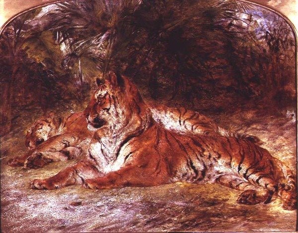 Tigrisek (olaj a fedélzeten) alkotó: William Huggins