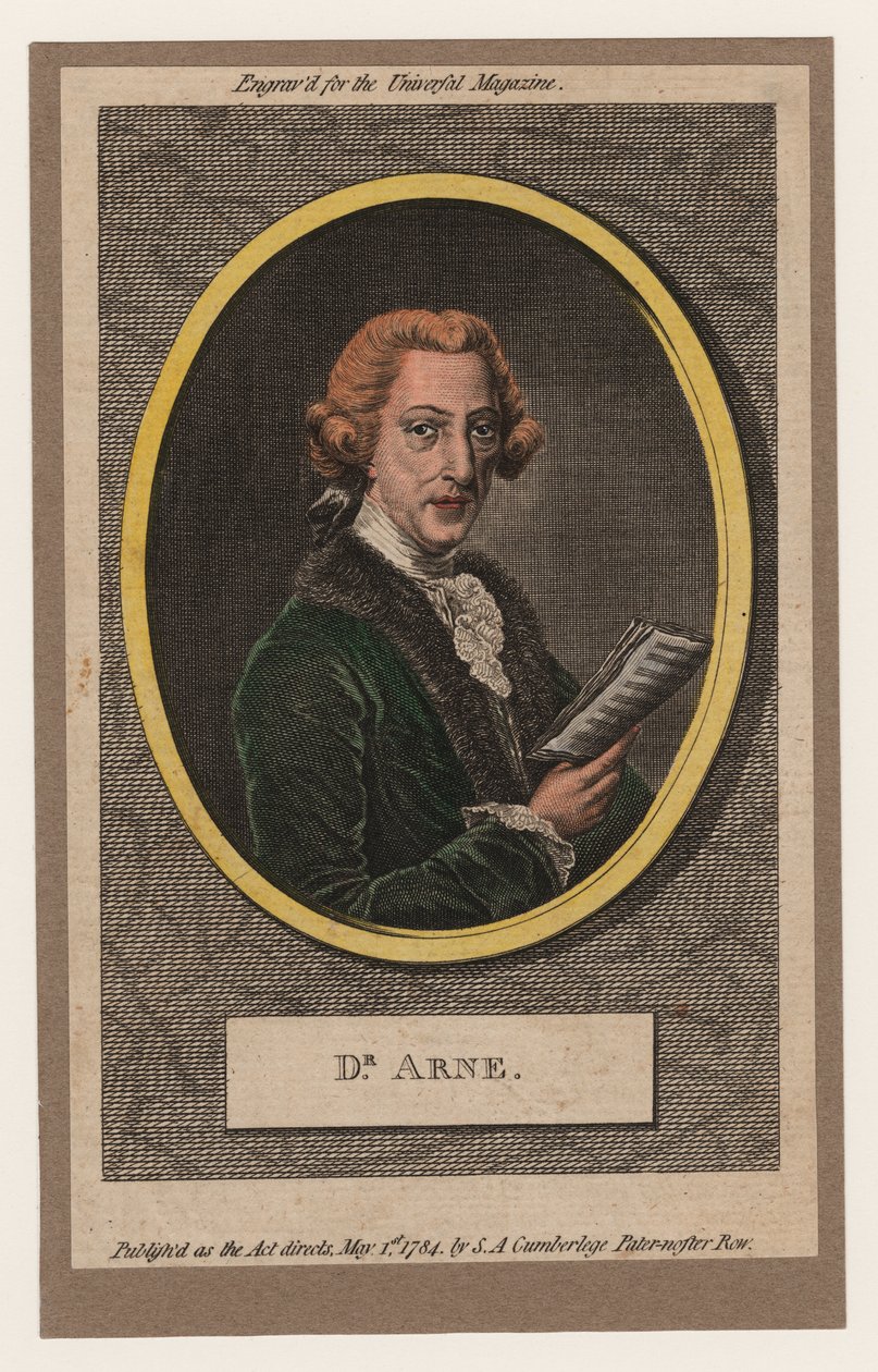 Dr. Arne, 1784 (kézzel színezett metszet) alkotó: William Humphrey