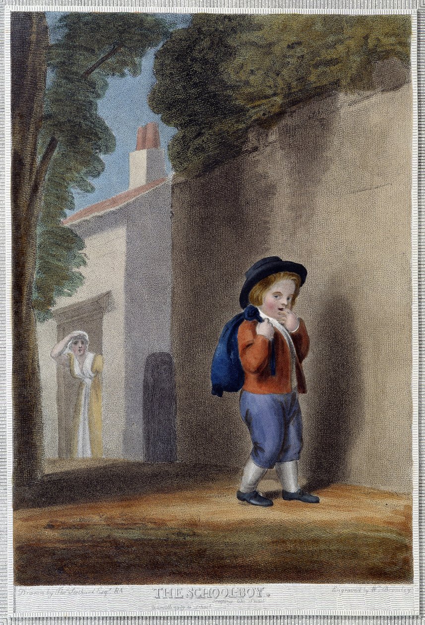 Az iskolásfiú – Shakespeare „Az ember 7 kora” című művében, ill. W. Bromley, London alkotó: William I Bromley