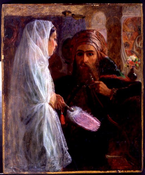 The Hookah Smoker (olaj, vászon a fedélzeten) alkotó: William James (circle of) Muller