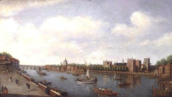A Temze látképe a Lambeth-palotánál, 1770 körül alkotó: William James
