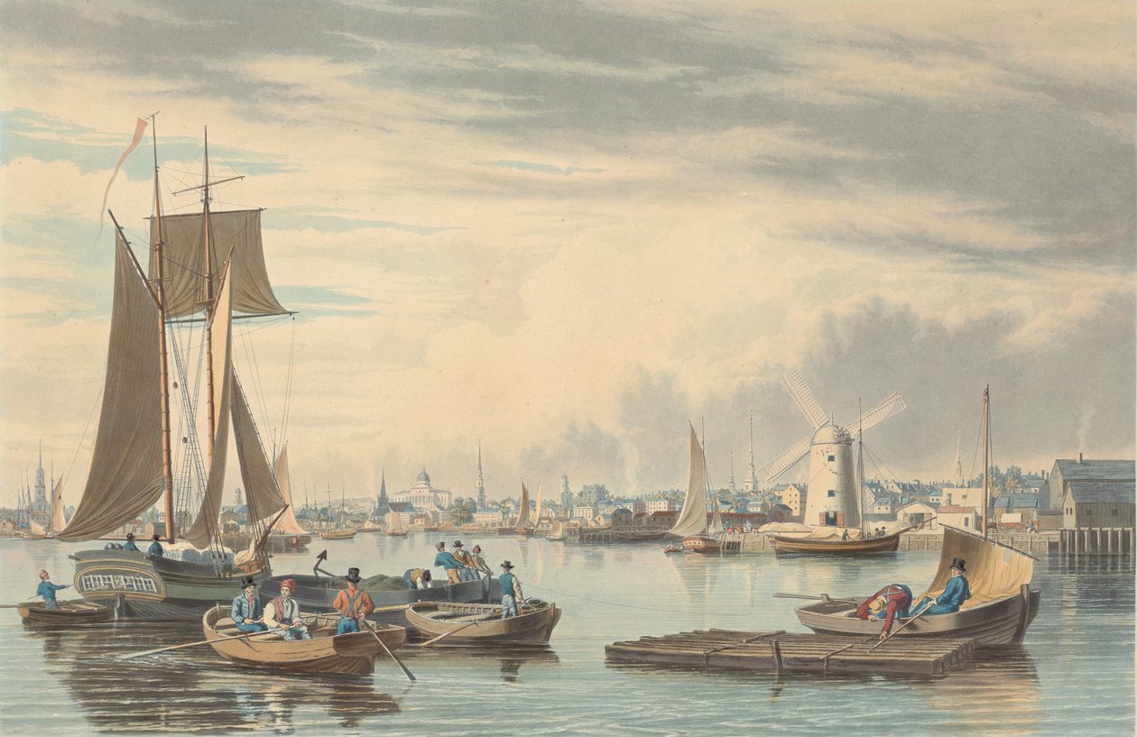 Boston: A Sea Street közelében lévő City Pointból. alkotó: William James Bennett