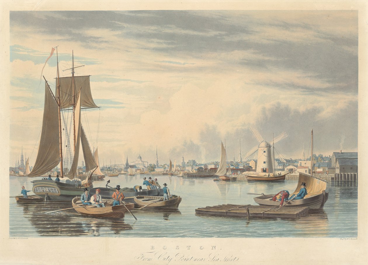 Boston: A Sea Street közelében lévő City Pointból alkotó: William James Bennett