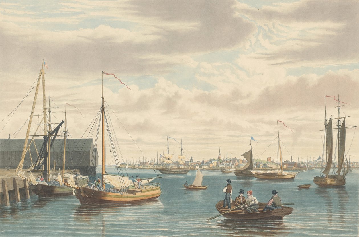 Boston: A haditengerészet nyugati végi hajóházából, 1833-ban. alkotó: William James Bennett