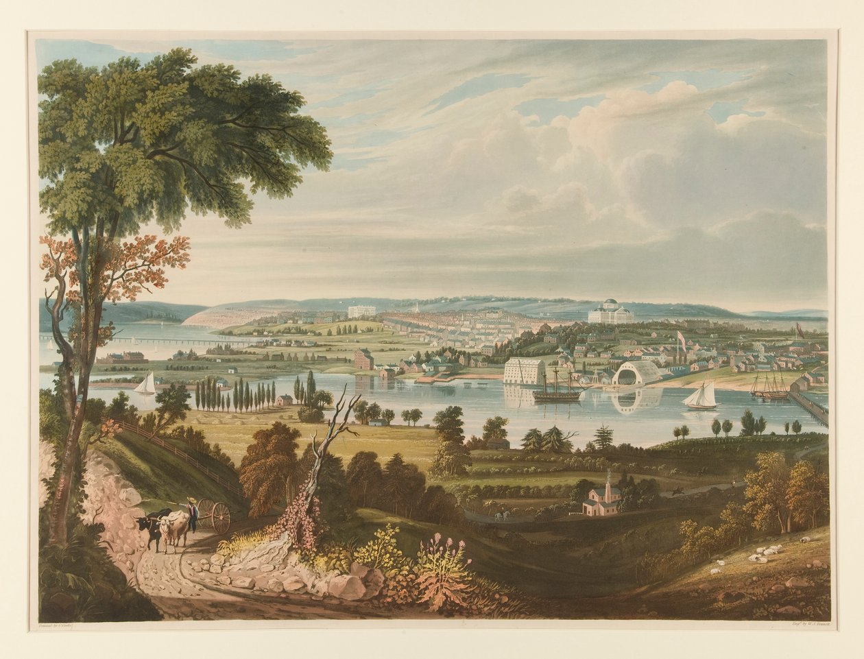Washington városa a haditengerészeten túlról alkotó: William James Bennett