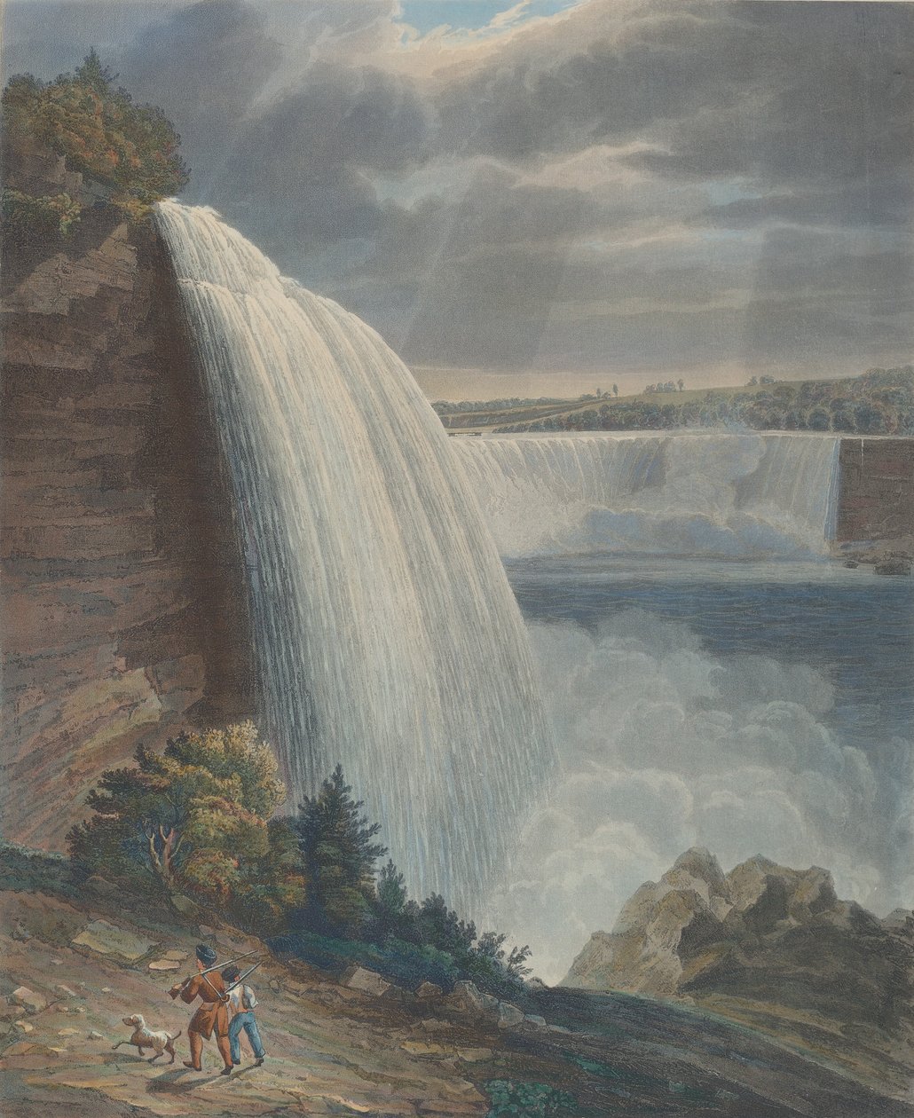 Niagara-vízesés a lépcső lábáról, 1829. alkotó: William James Bennett