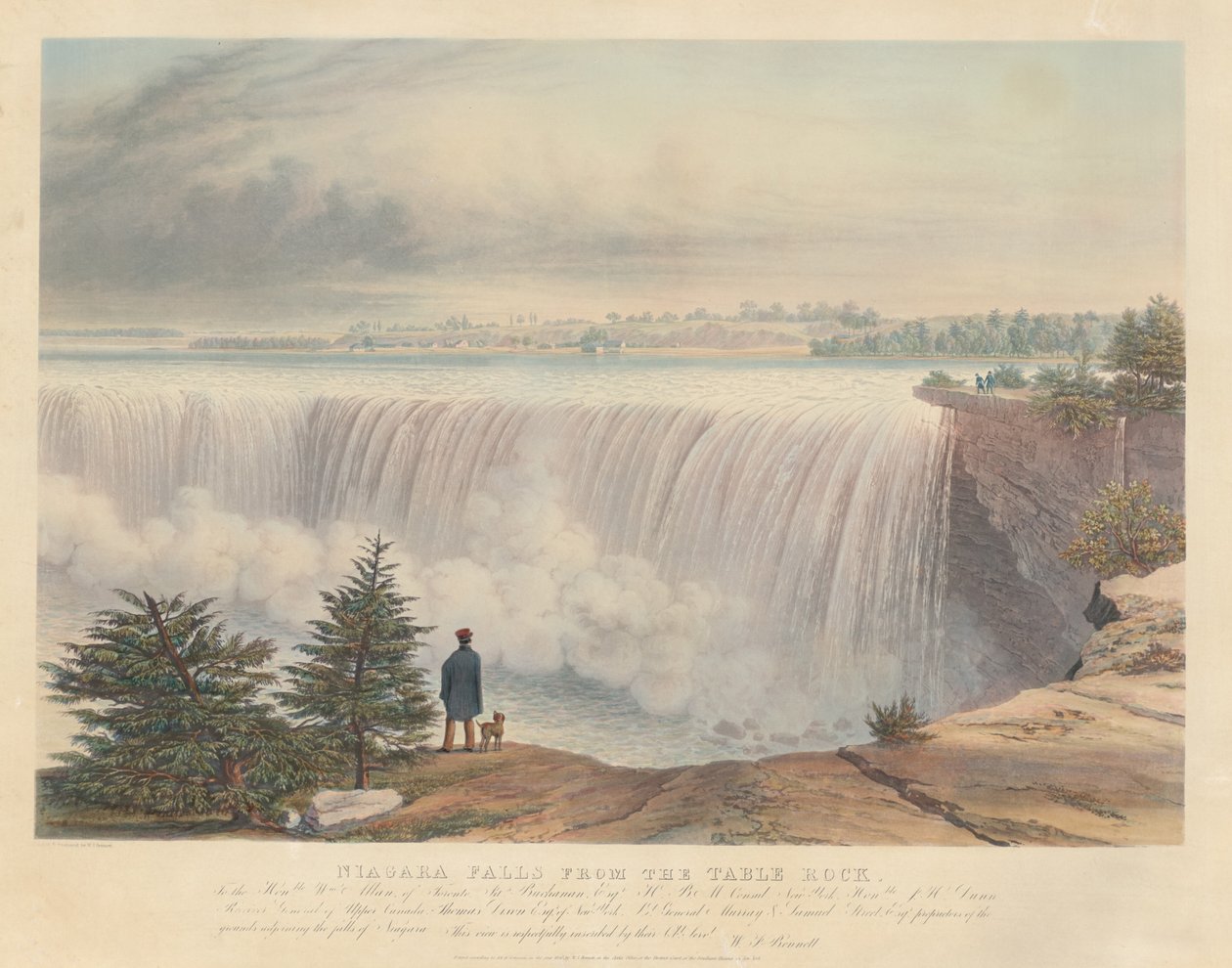 A Niagara-vízesés a Table Rockról nézve alkotó: William James Bennett