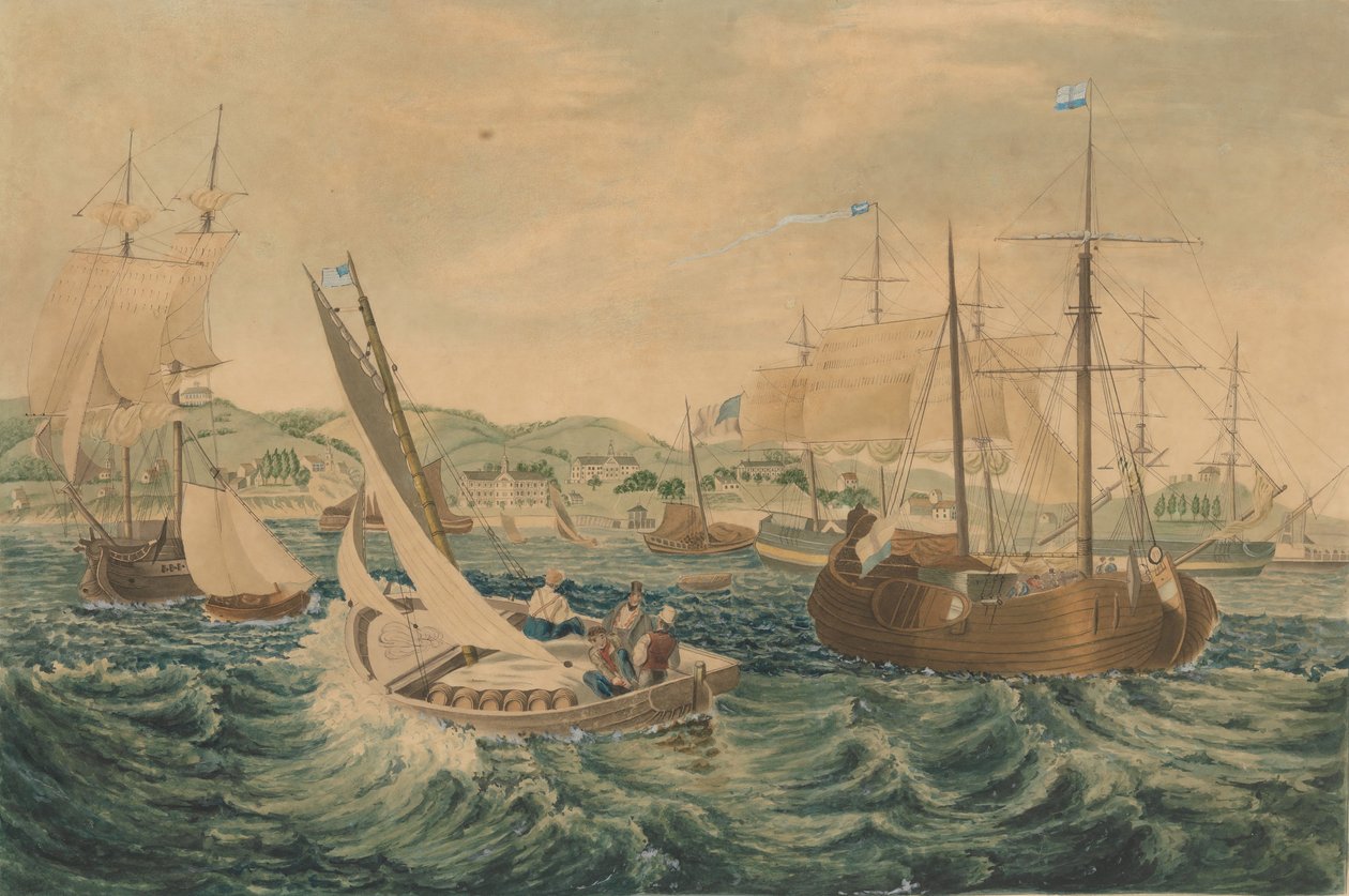 Karantén, Staten Island, 1833. alkotó: William James Bennett