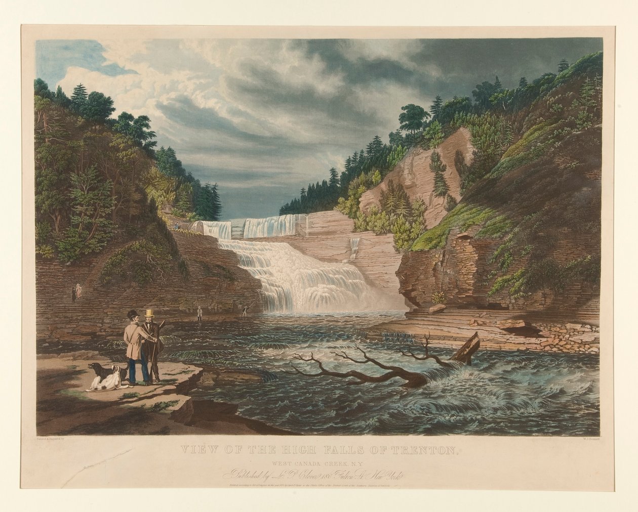 Kilátás a magas Trenton vízesésre. West Canada Creek, NY. alkotó: William James Bennett