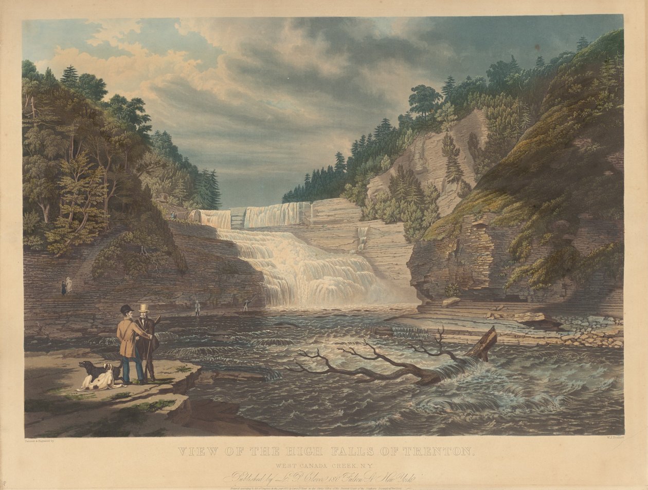 Kilátás a trentoni High Fallsra: West Canada Creek, New York alkotó: William James Bennett