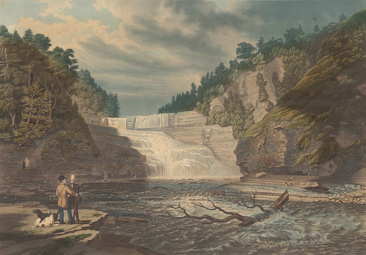 Kilátás a Trenton High Fallsról: West Canada Creek, New York, 1835. alkotó: William James Bennett