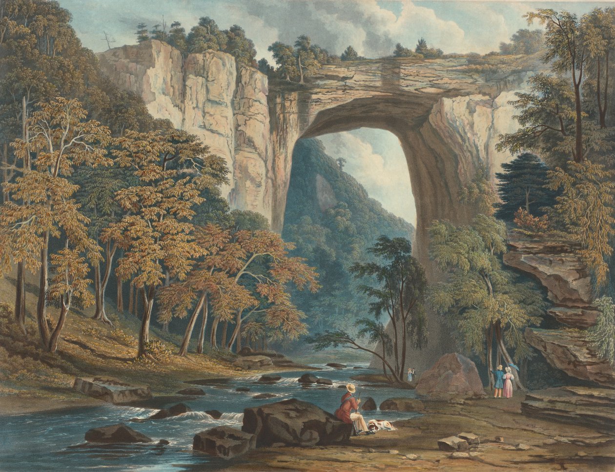Kilátás a Természetes hídra, 1835. alkotó: William James Bennett