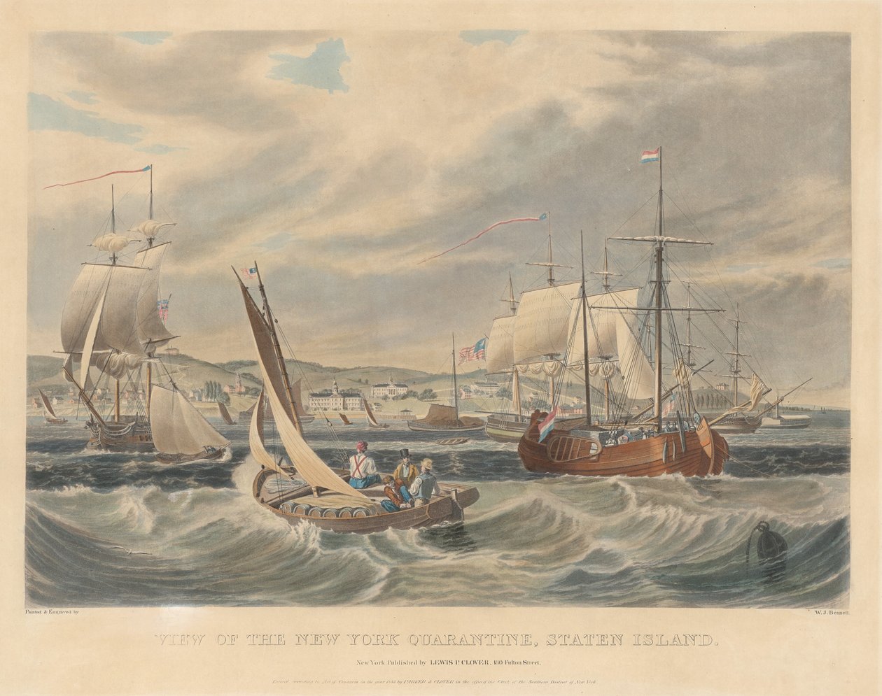 Kilátás a New York-i karanténra, Staten Islanden alkotó: William James Bennett