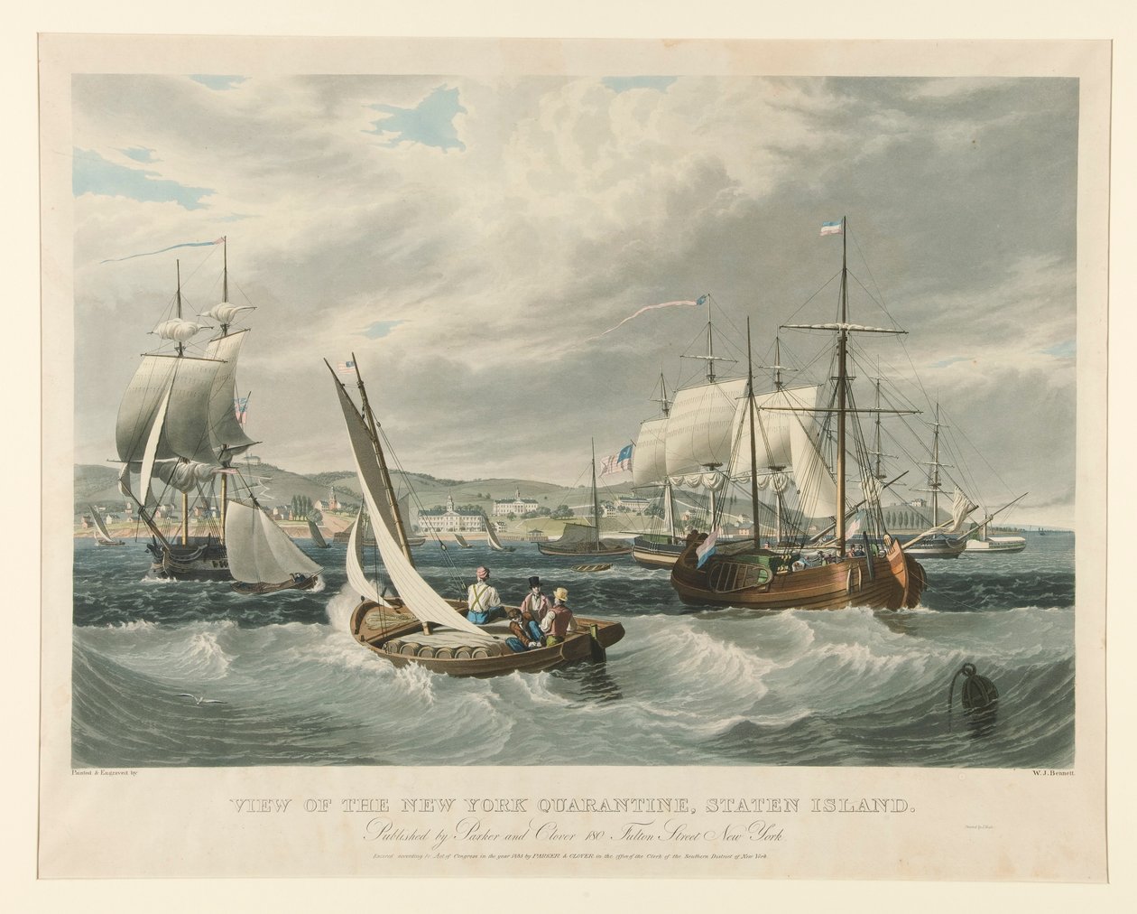 Kilátás a New York-i karanténra, Staten Islanden. alkotó: William James Bennett