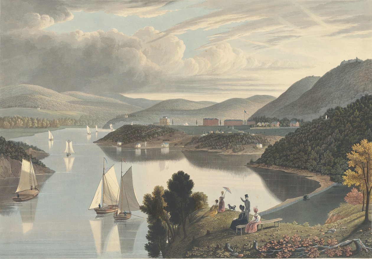 West Point, felülről Washington Valley: Néz le a folyón, 1834. alkotó: William James Bennett