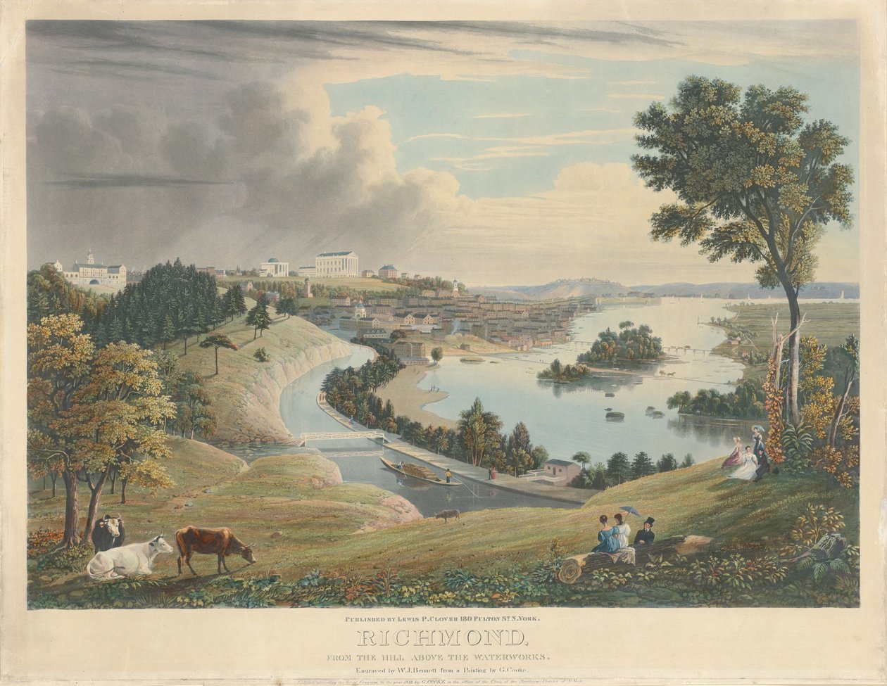 Richmond: A Vízművek feletti dombról alkotó: William James Bennett after George Cooke
