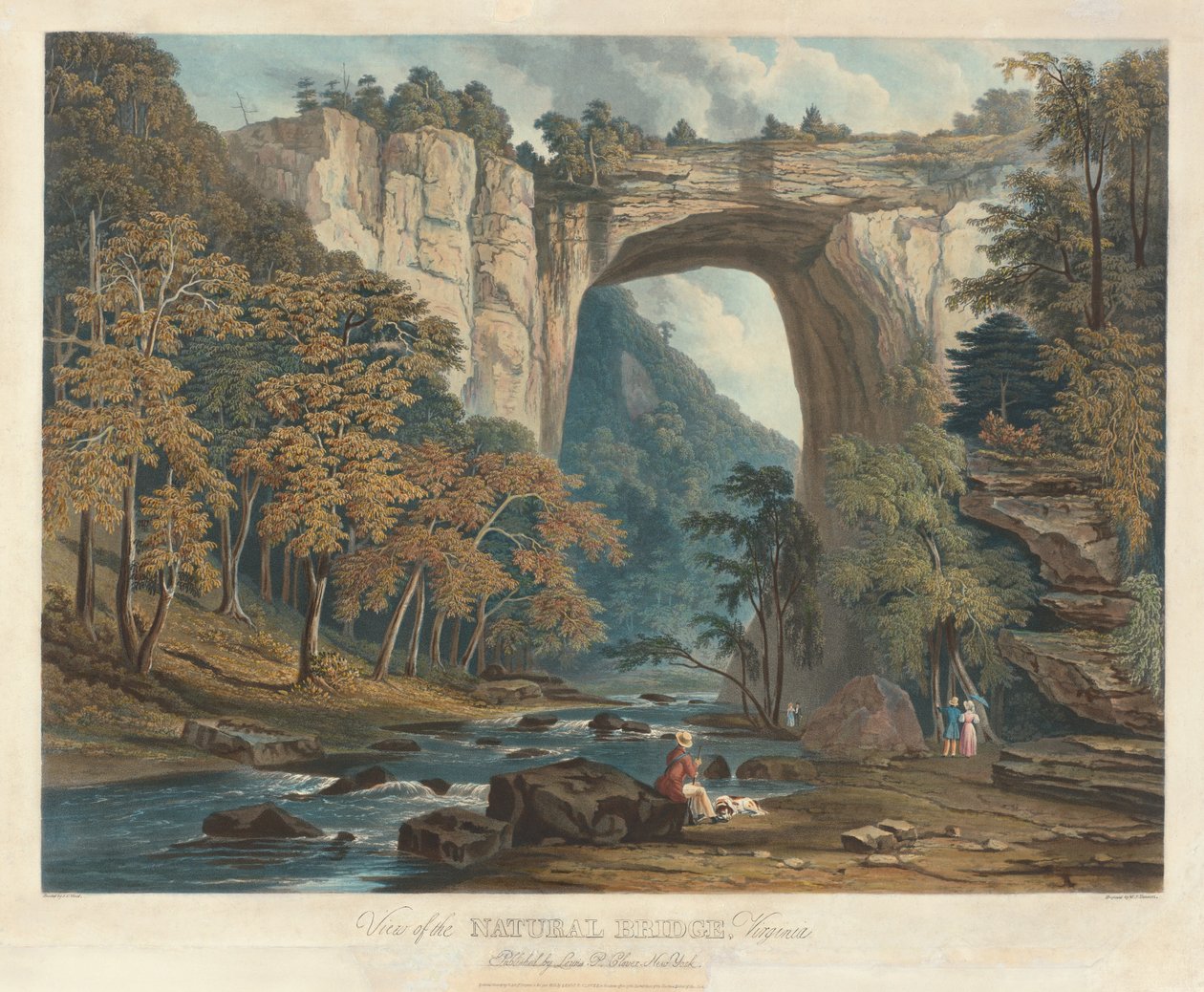 Kilátás a Természetes hídra alkotó: William James Bennett after Jacob C. Ward