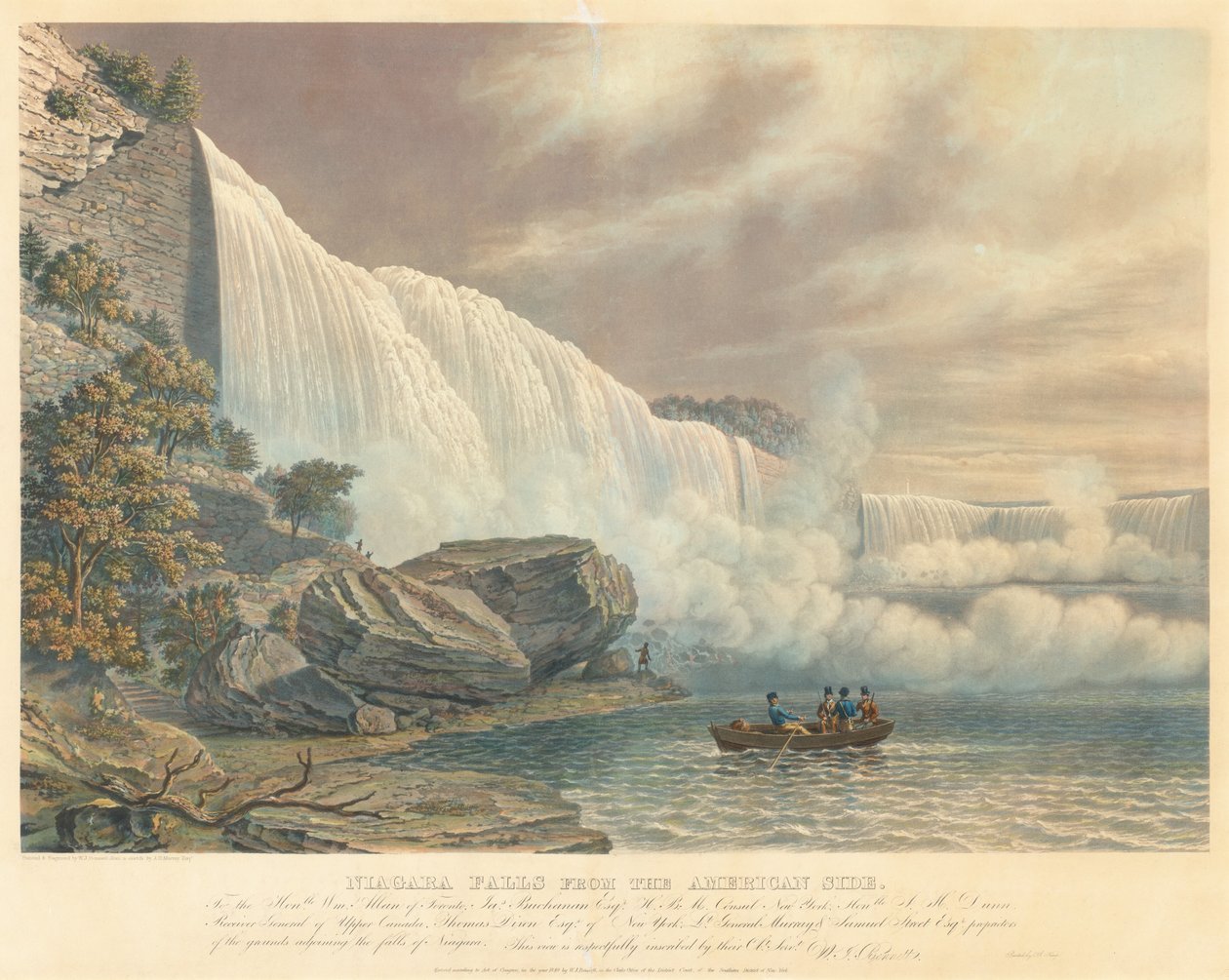 Niagara-vízesés amerikai oldalról alkotó: William James Bennett after John Robert Murray