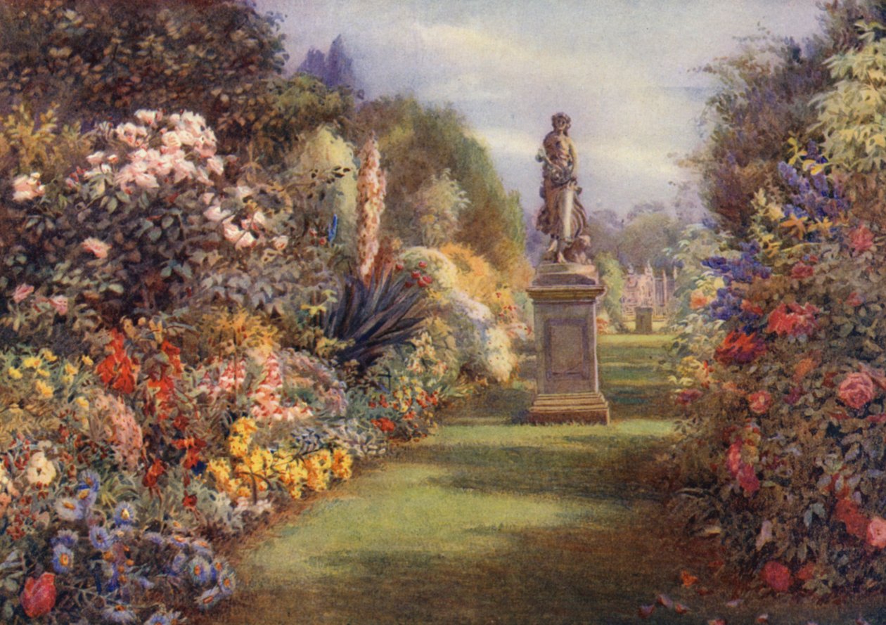 Fűsétány Hampton Courtban (színes litográfia) alkotó: William James Day
