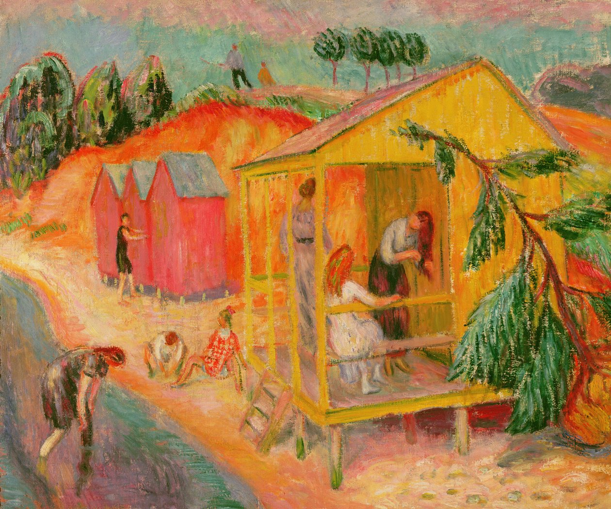 Fürdőházak (olaj, vászon) alkotó: William James Glackens