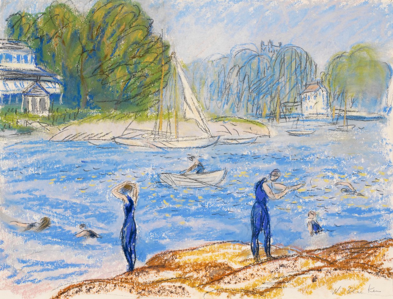 Fürdőzők, sehol alkotó: William James Glackens